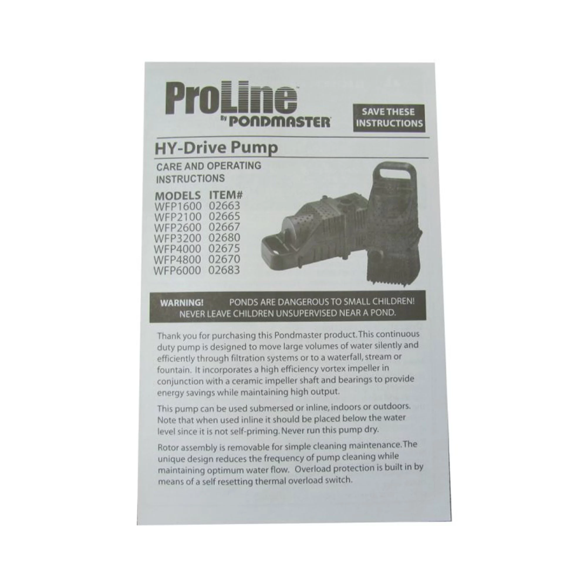 Pondmaster ProLine Hy-Drive Pump