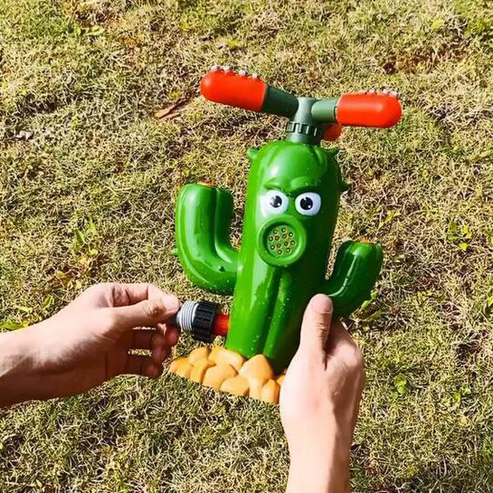 XIANXIAN Rotating Nozzle Cactus Garden Sprinkler 360 Rotating Sprinkler Large Area Coverage Adjustable Weighted Gardening Watering System