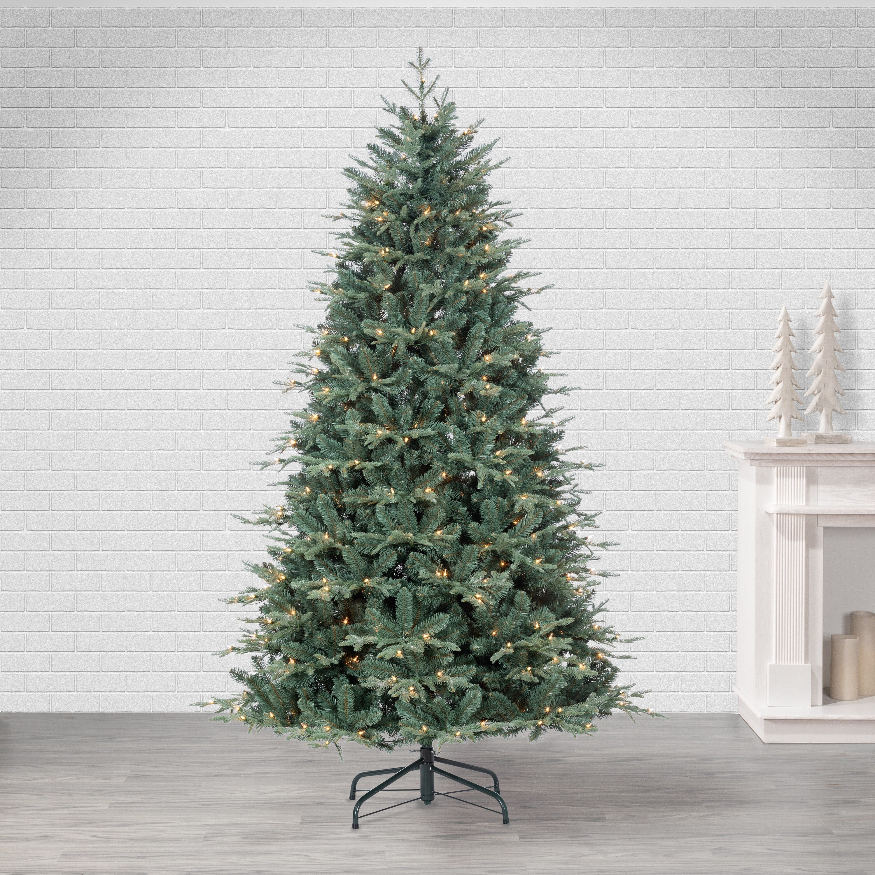 Sterling 6.5 Foot Natural Cut Blue Spruce with 300 Warm White LED lights - N/A