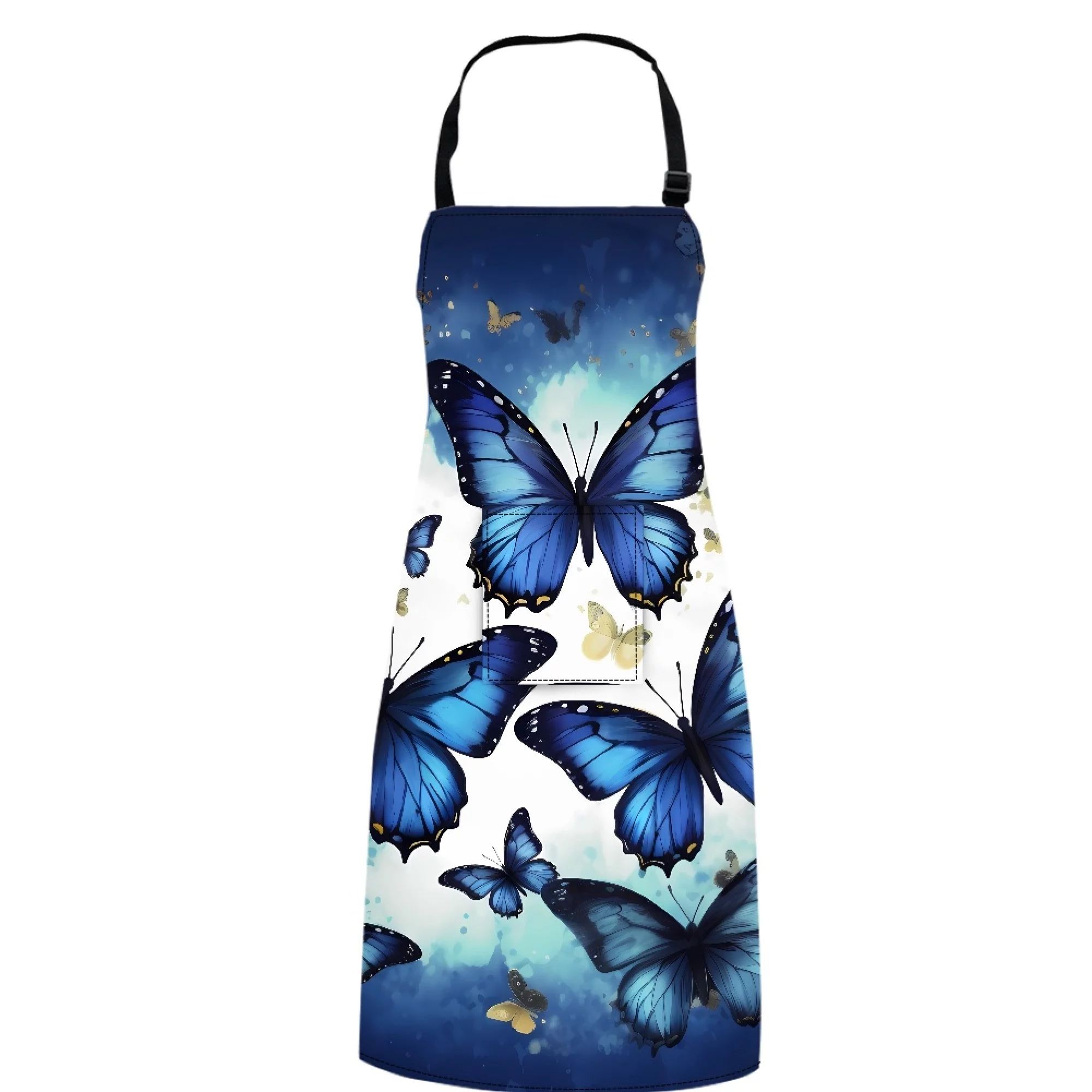 Vodetik Store Butterfly Aprons with Pockets Adjustable Straps Waterproof Cooking Aprons for Women