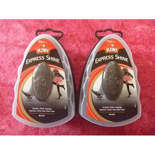 2 X Kiwi Express Shine Instant Black Shoe Sponge Superior Shine Quick & Easy Speed Shine 2 Pcs