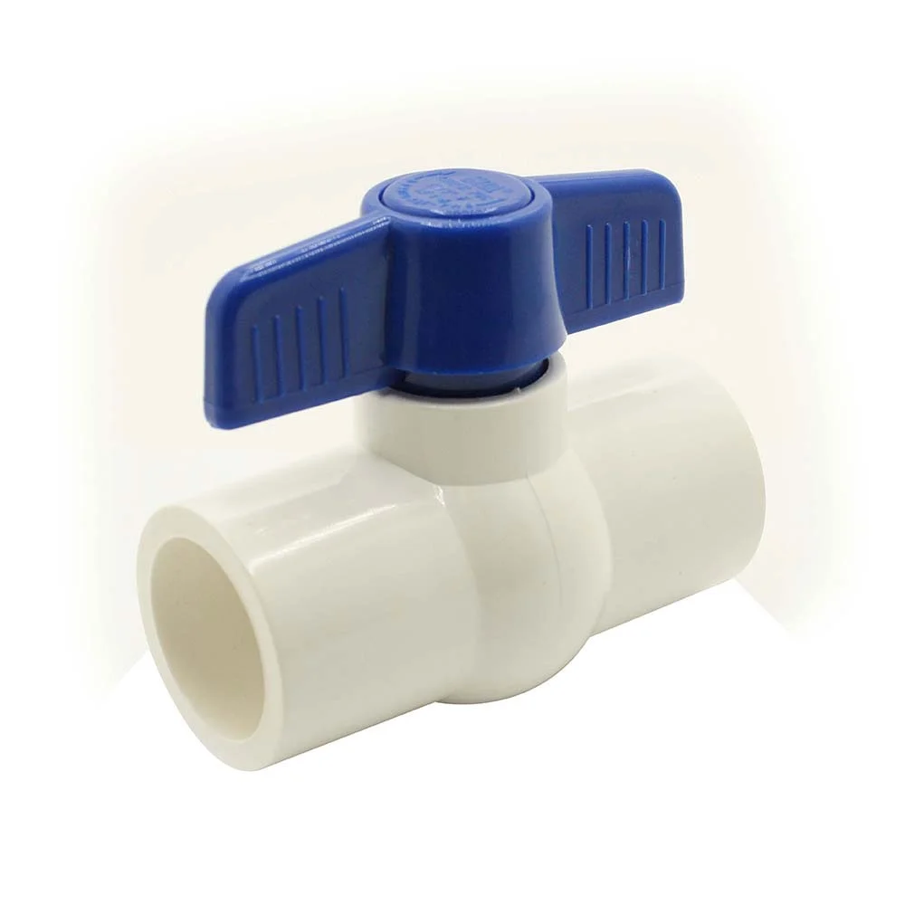 Thrifco 6415412 1 Inch Slip PVC Ball Valve - Blue Handle (Economy)