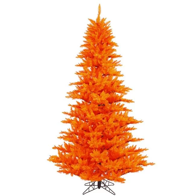 7.5 ft. x 52 in. Orange Fir Christmas Tree with 1634 Tips