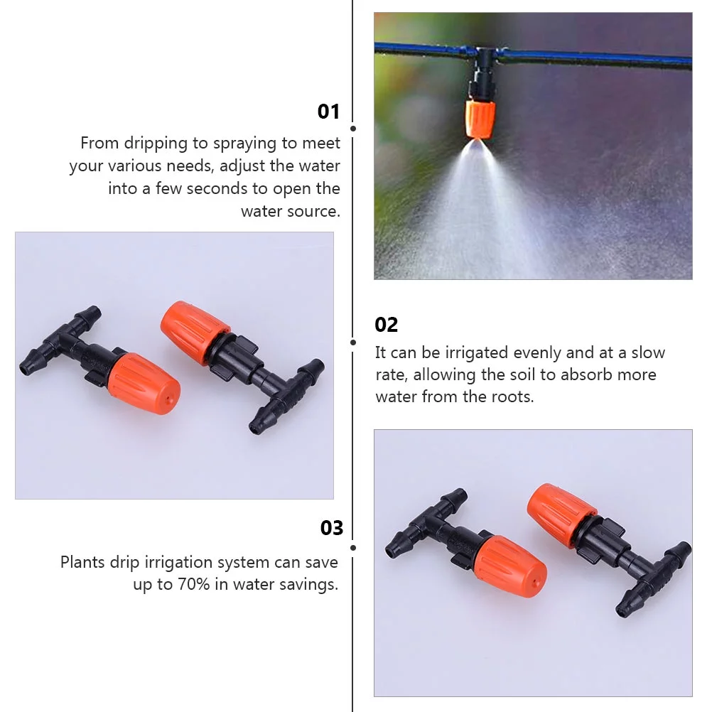 Guichaokj 20pcs Micro Spray Adjustable Flow Irrigation Dripper Garden Sprinkler Nozzle