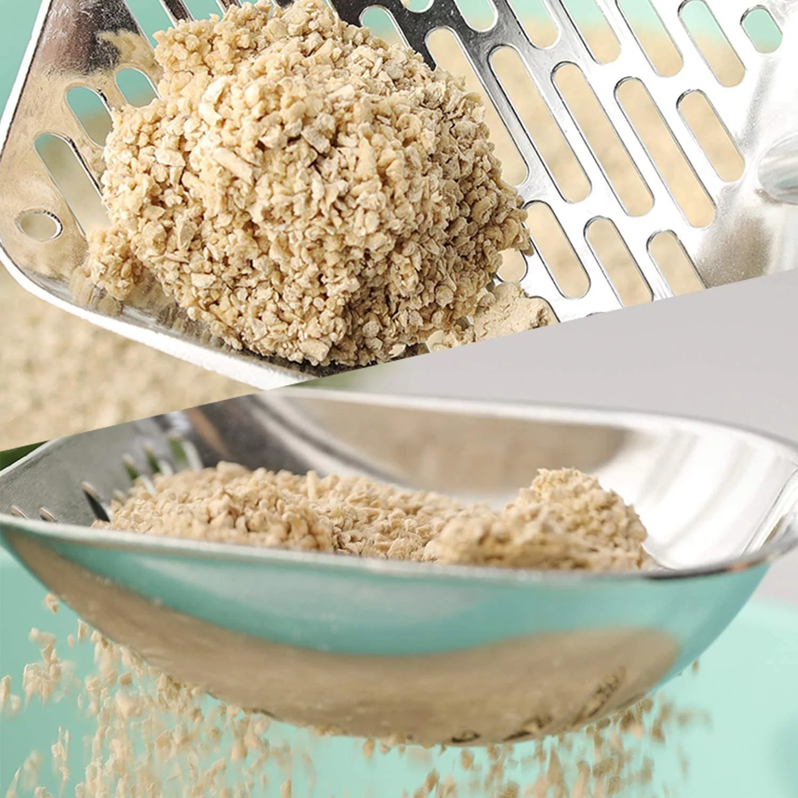 Cat Litter Shovel Pet Shovel Artifact Cat Shovel Cat Sand Shovel Cat Litter Scoop Metal Flexible Long Handle Dog Walk *2PCS