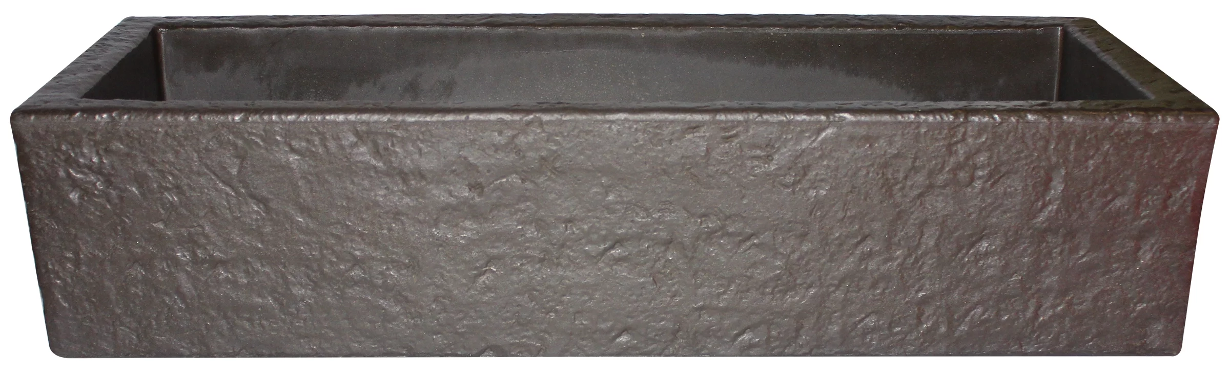 Trough Planter with Drainage Holes – 38″ Weatherproof Resin Planter – Bronze Color