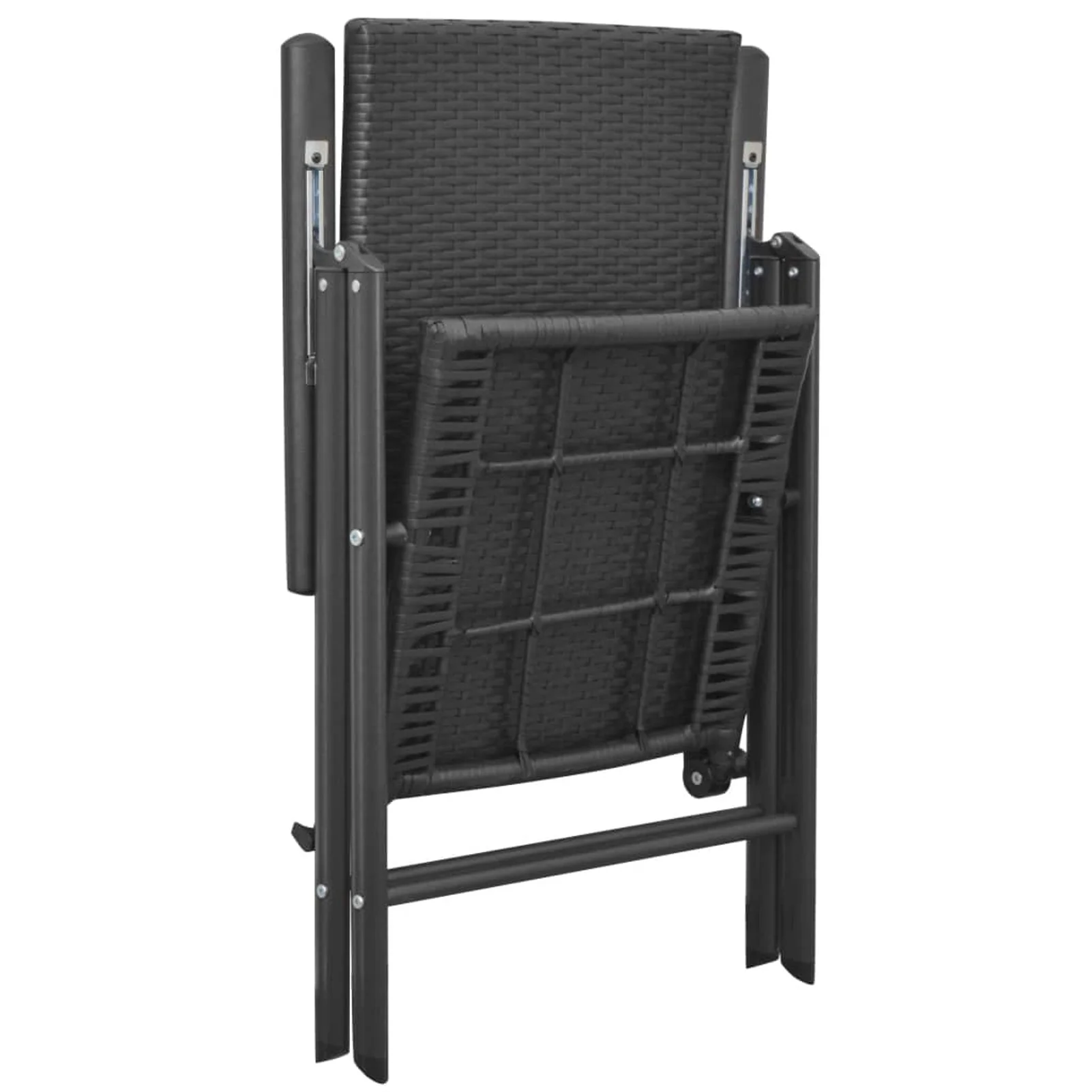 Tomshoo Stackable Patio Chairs 2 pcs Poly Rattan Black