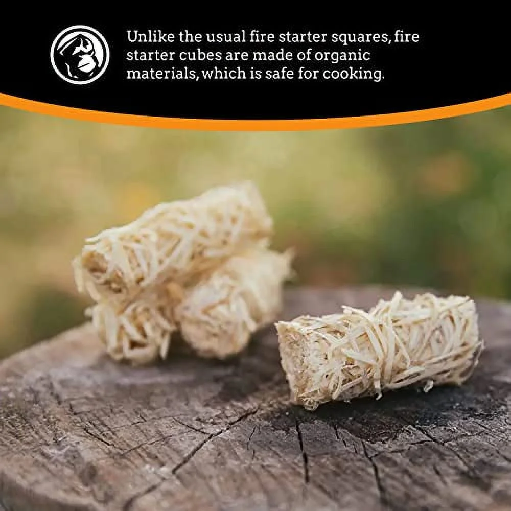 Mountain Grillers Firestarters 50 pcs | Natural Fire Starters for Fireplace Wood Stove, Campfires Fire Pit BBQ Chimney Pizza Oven | All Weather Charcoal Starters Waterproof Indoor/Outdoor Eco Friendly