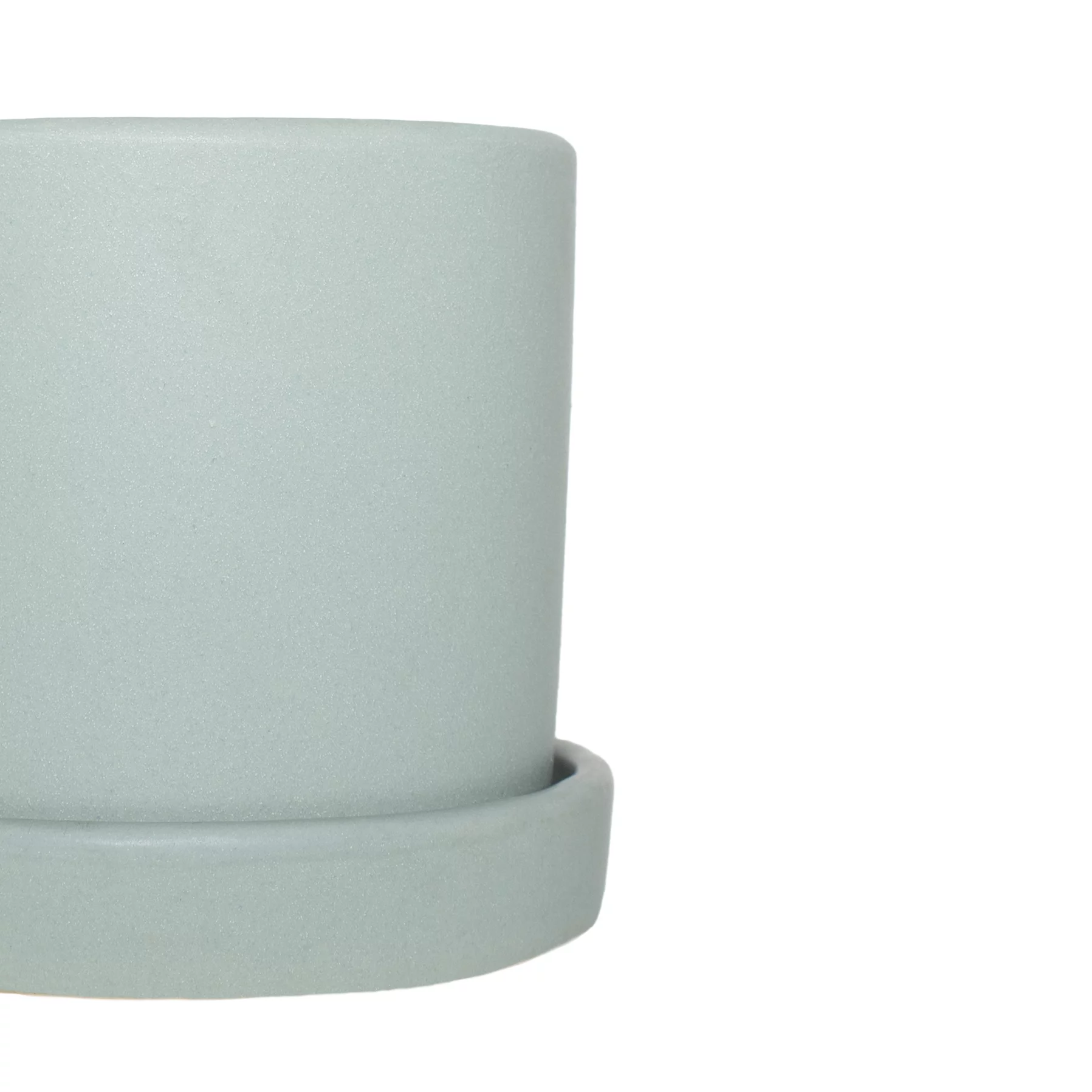 5 In. Hyde Semi Matte Mint Container with Saucer - 1 Piece