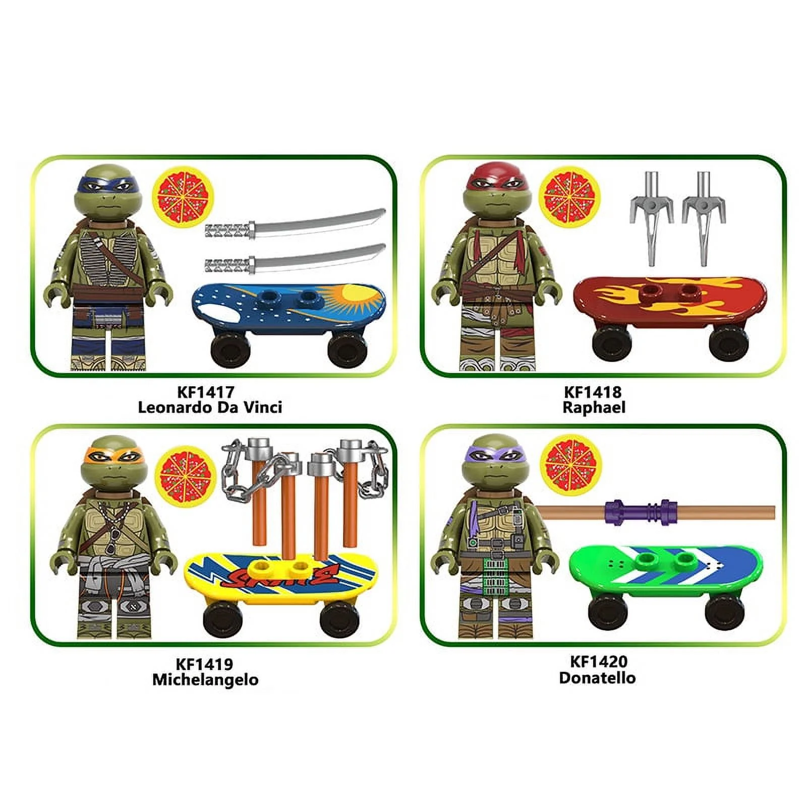 Teenage Mutant Ninja Turtles Mutant Mayhem Building Block Figure x 4 Sets B