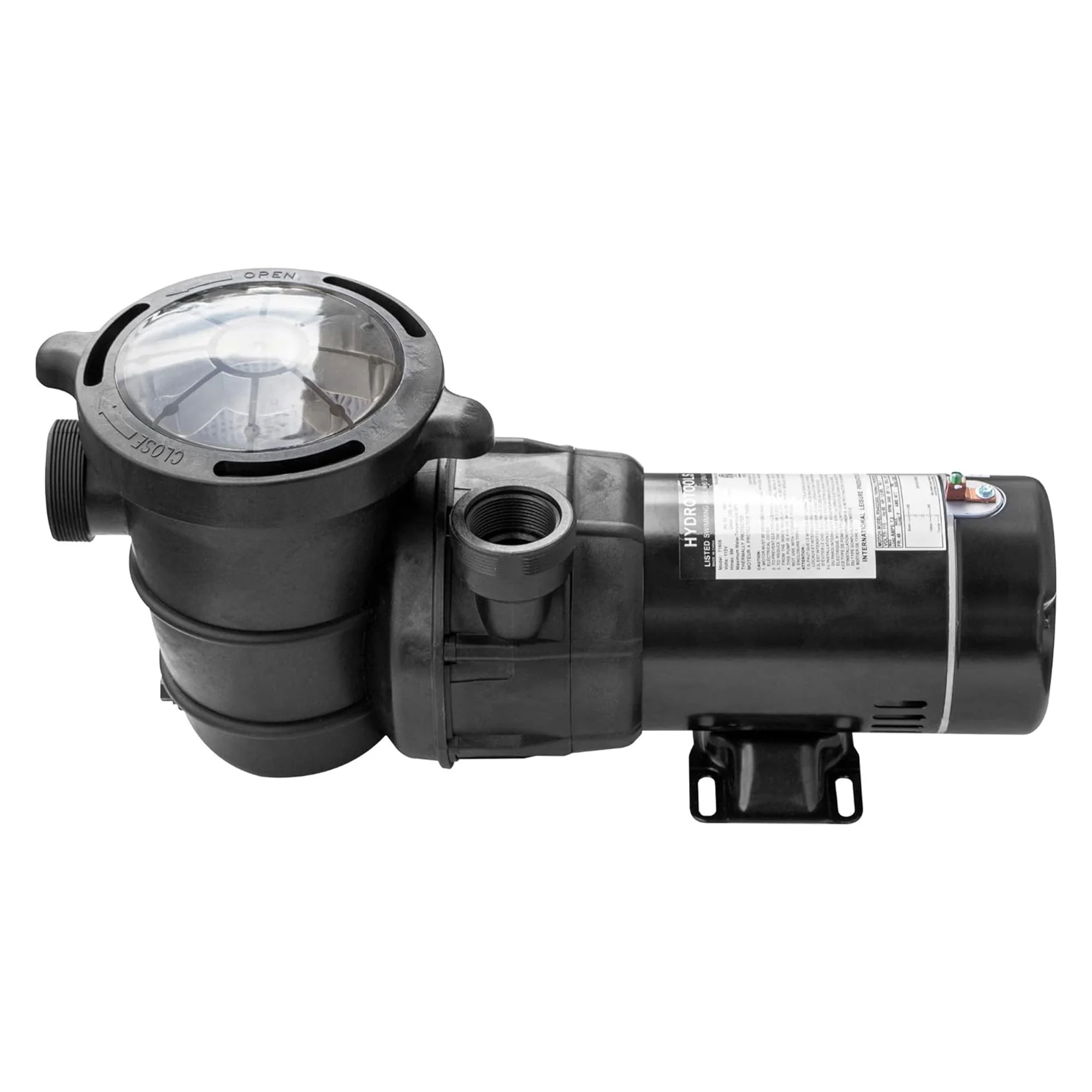 HYDROTOOLS By SWIMLINE 722061 Hydro-Flo 1.5 HP (1.2 THP) 4980 GPH ABOVE GROUND Powerful Pool Pump 1 Speed Extra Large Strainer Basket Vertical Discharge 115V Energy Saving Silent Noise DOE Certified