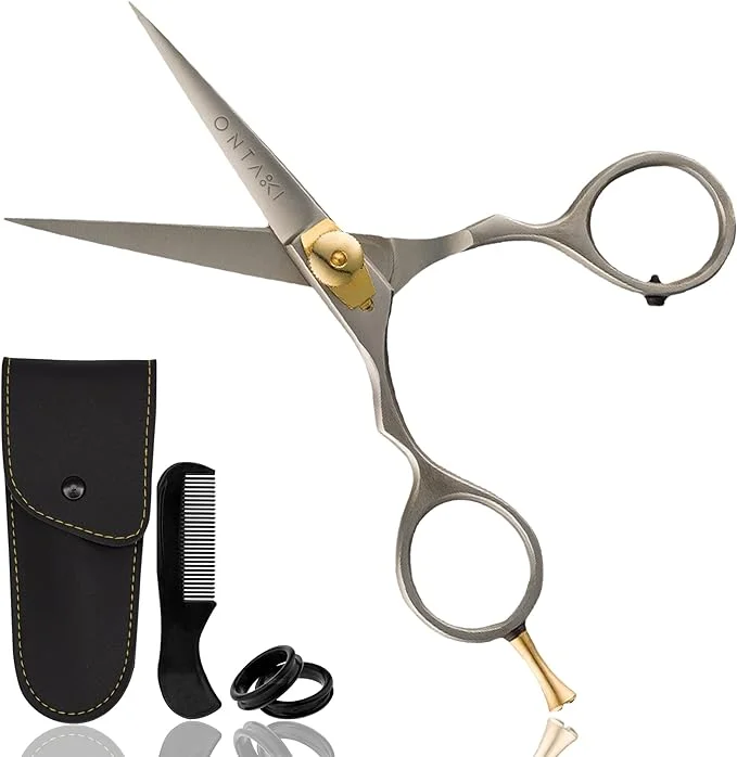 ONTAKI Premium Hand Forged Mustache Scissors 5.5