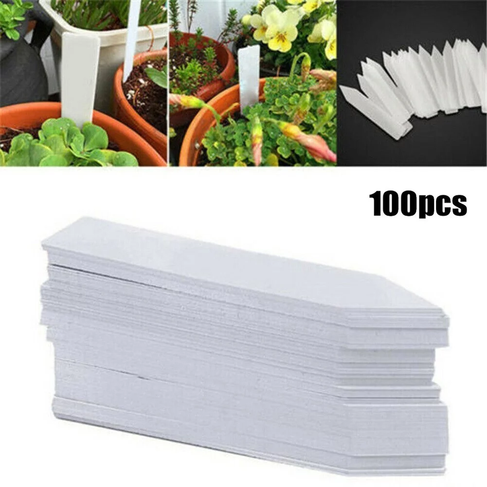 Yannee 200 Pcs Plastic Plant Labels,Waterproof Plant Tags and Labels for Seedlings, Plant Name Markers for Indoor Plants&Pots, Nursery Garden Plant Identification Stakes,White