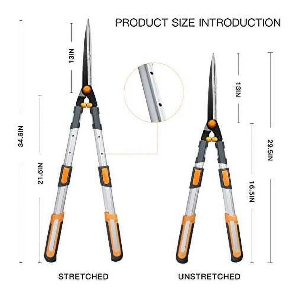 AIRAJ Telescopic Hedge Clippers & Shears,Extendable Hedge Clippers Heavy Duty,7.5