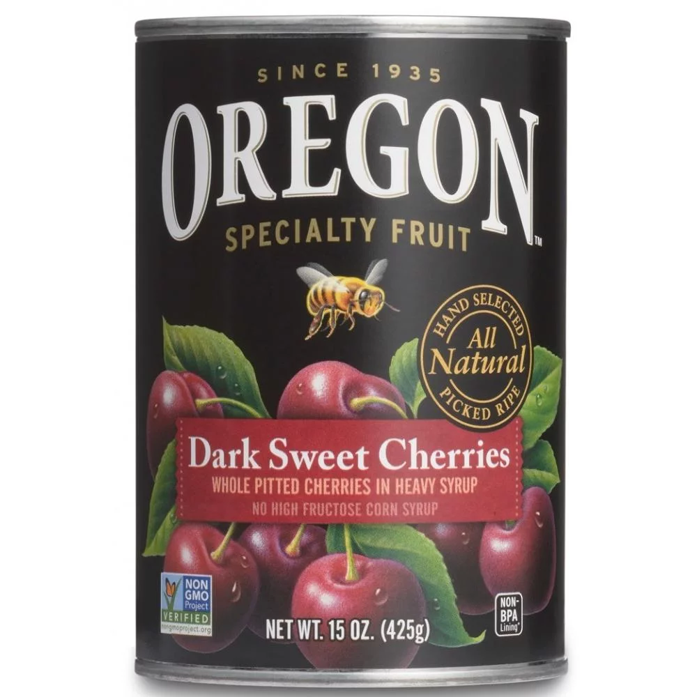 (2 pack) Oregon Fruit Dark Sweet Cherries in Heavy Syrup, 15 oz Can