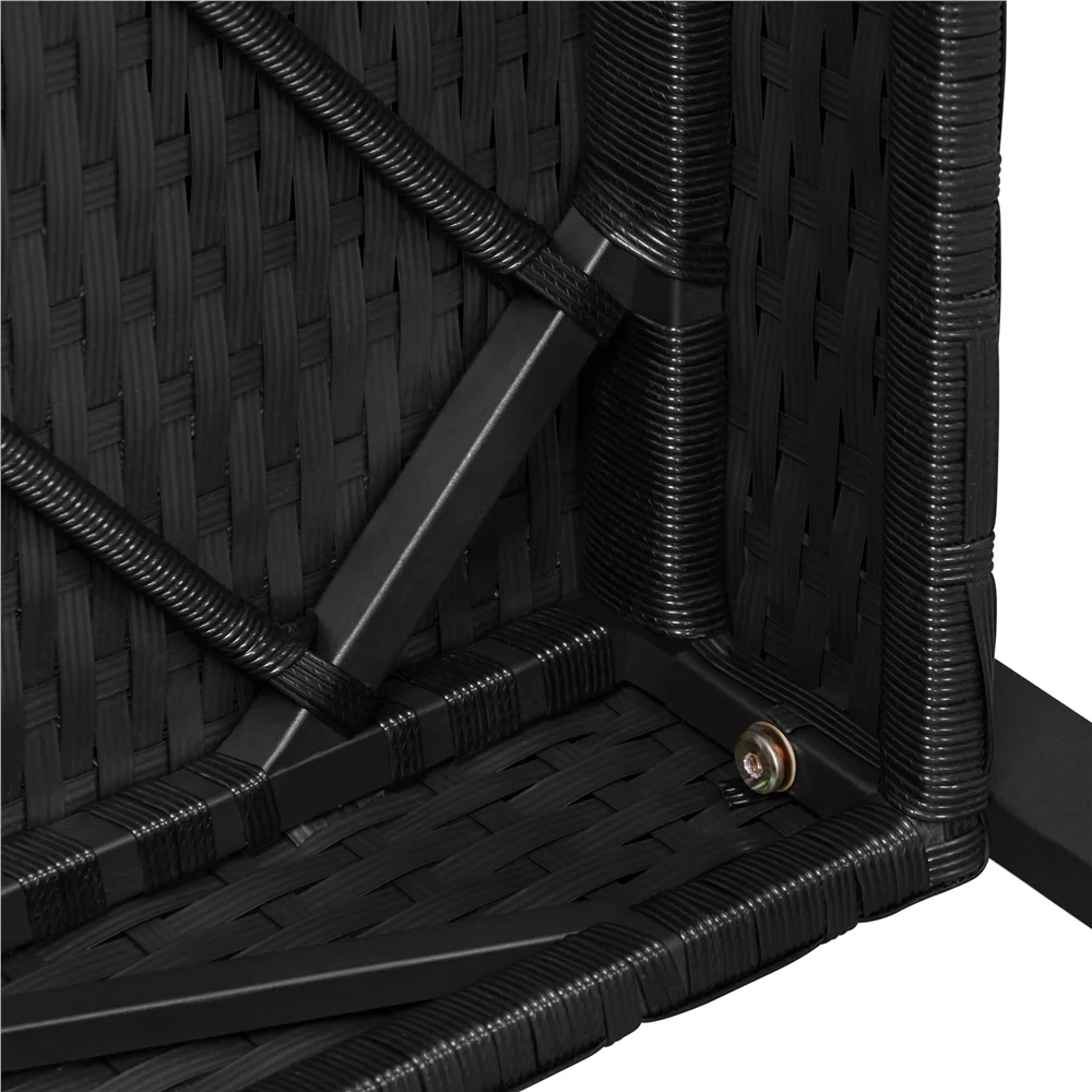 Yaheetech Modern 3-piece Patio Rattan Chairs & Table Set with Cushions, Black/Khaki