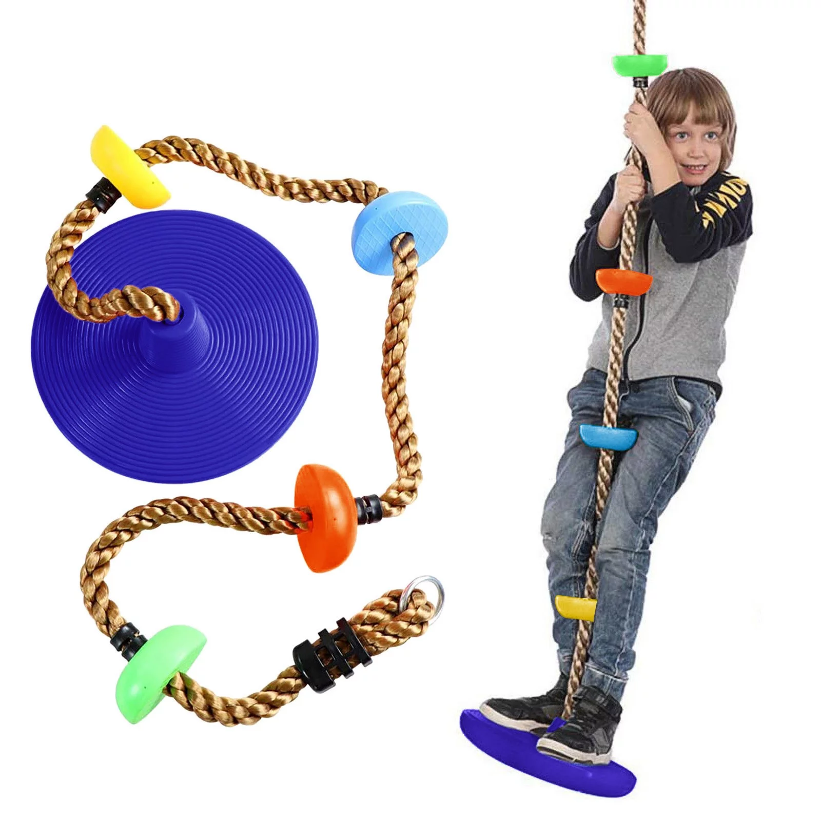 Packs for Family 12'' Climbing Rope With Platform & Disc Tree Swing Seat Set Fun For Kids Outdoor Camping Plates And Bowls