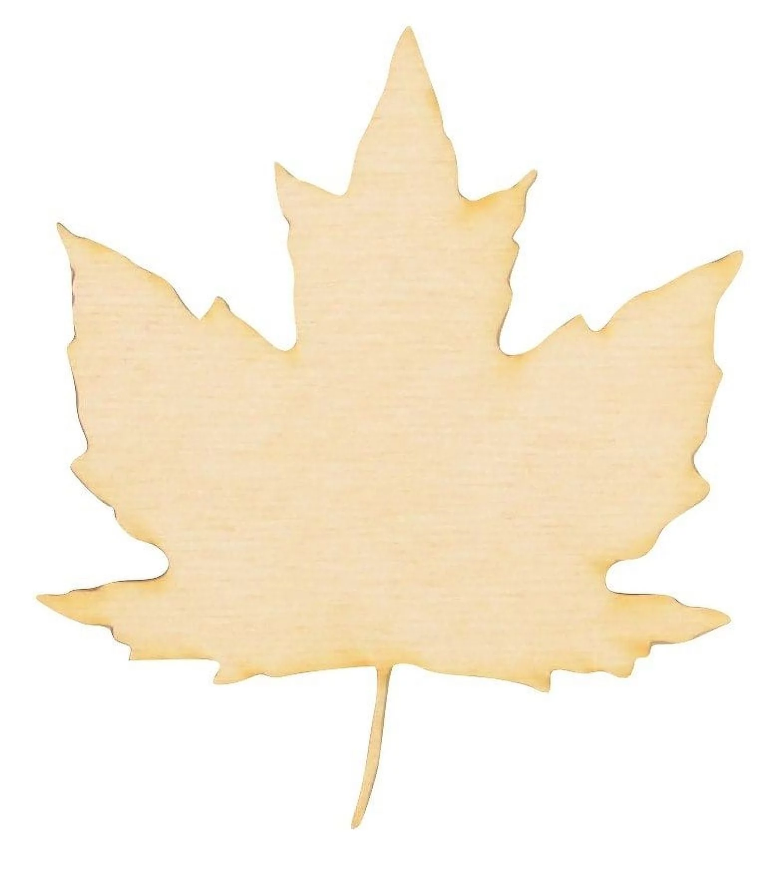 Unfinished Maple Leaf Wood Cutout (1/4” Thickness, Large 10.5