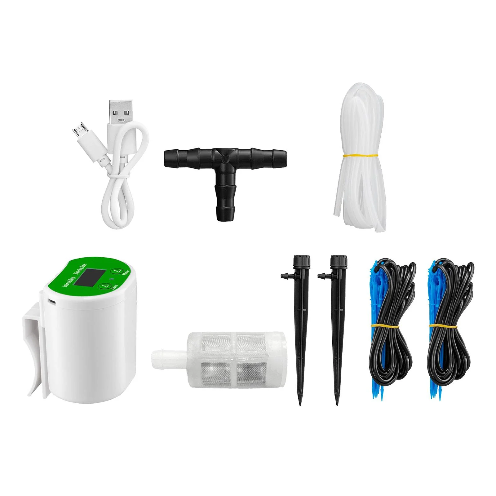 Plant Automatic Watering System Device Garden Sprinkler Adjustable USB Rechargeable Gardening Irrigation System for Lawn Yard , C