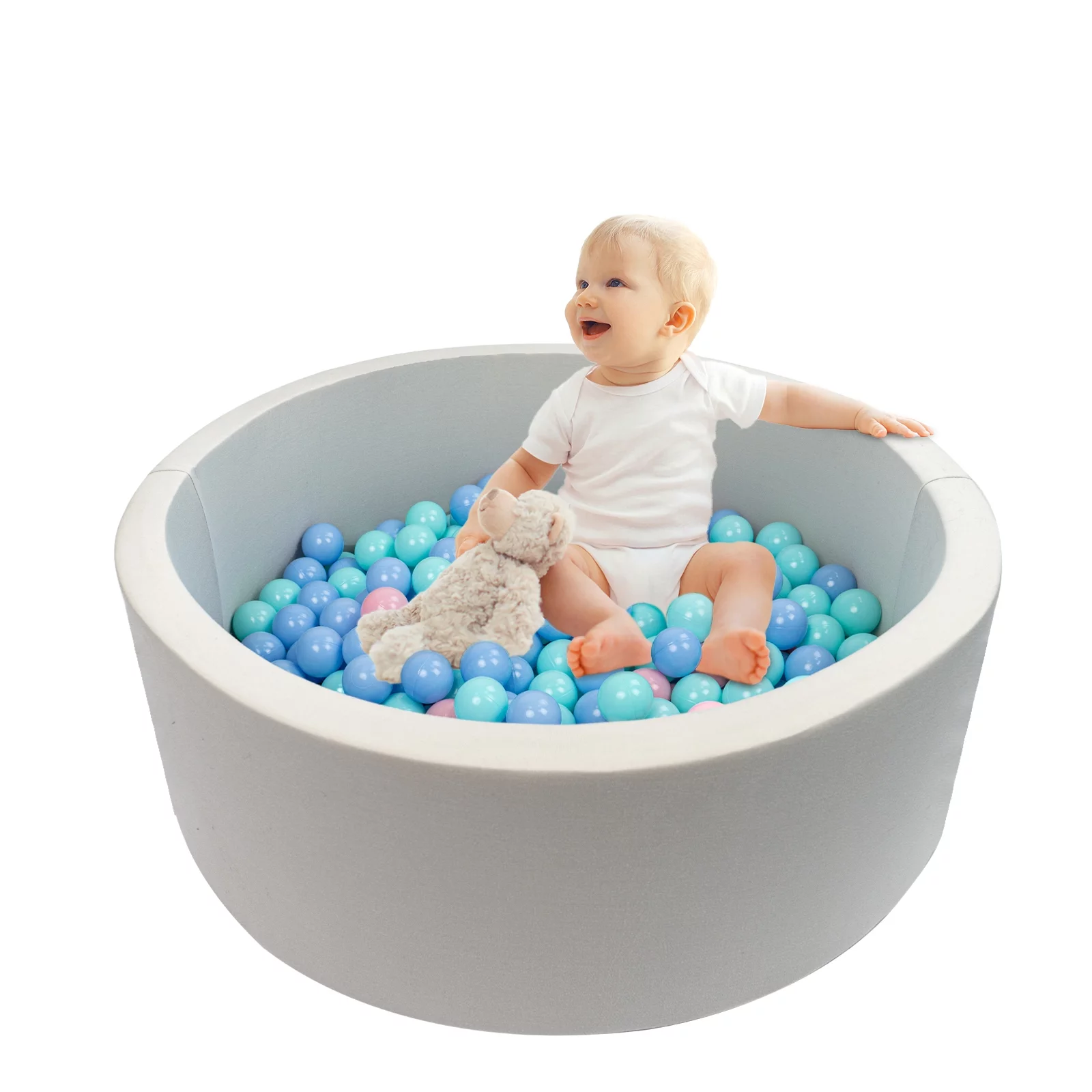 KORIMEFA Foam Ball Pit for Toddlers 1-3, Baby Playpen Ball Pool Soft Round Designed, Baby Ball Pit of Ideal Gift