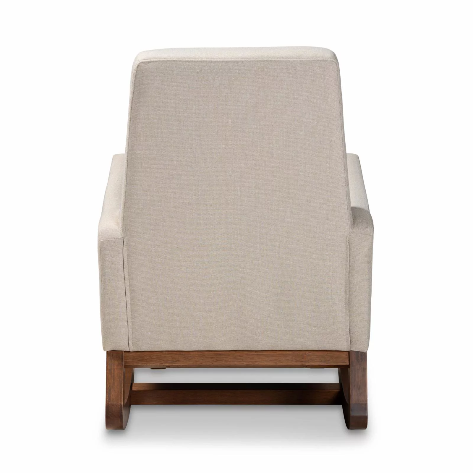 Baxton Studio Yashiya Upholstered Rocker and Ottoman in Beige