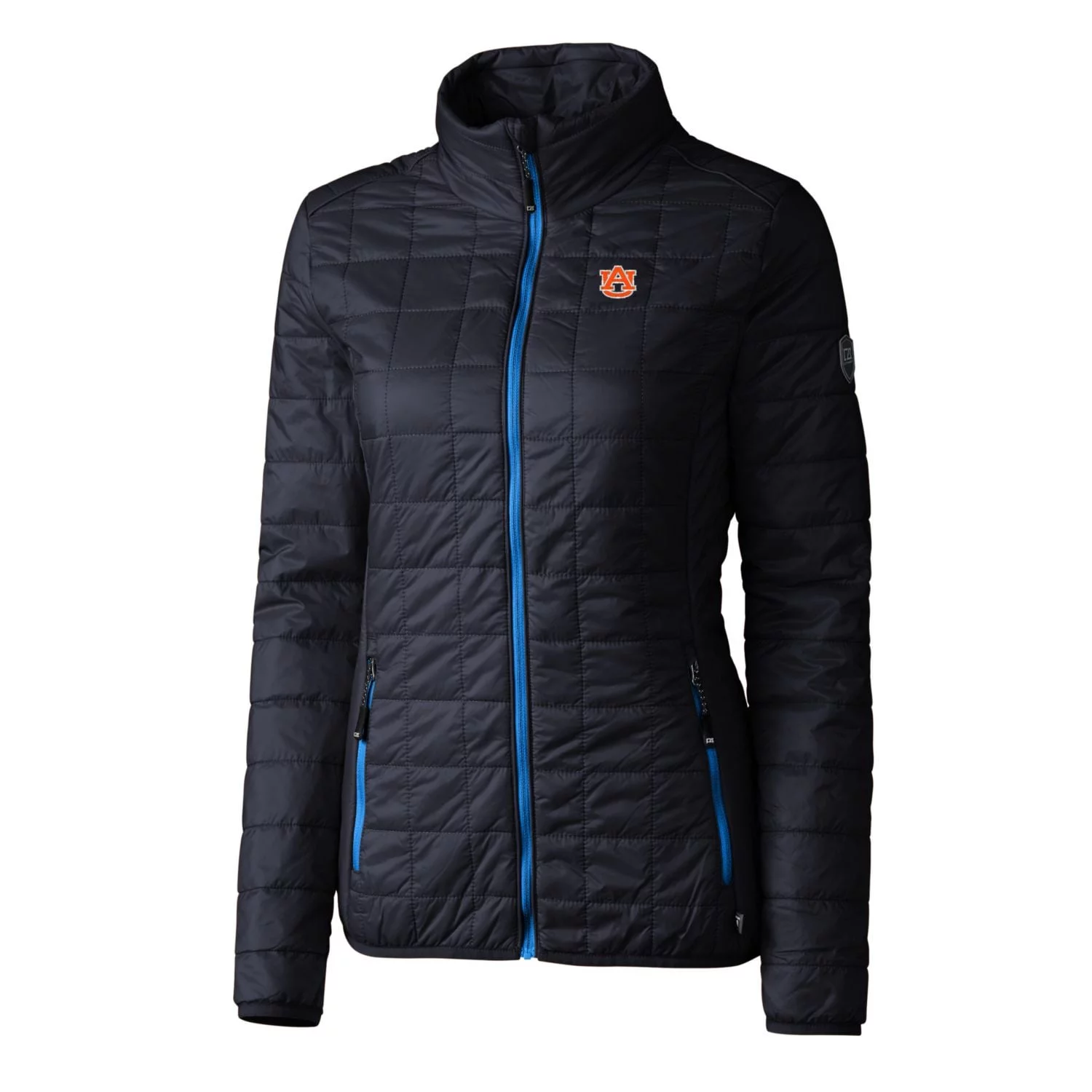 Women's Cutter & Buck Navy Auburn Tigers Rainier Eco Insulated Puffer Full-Zip Jacket