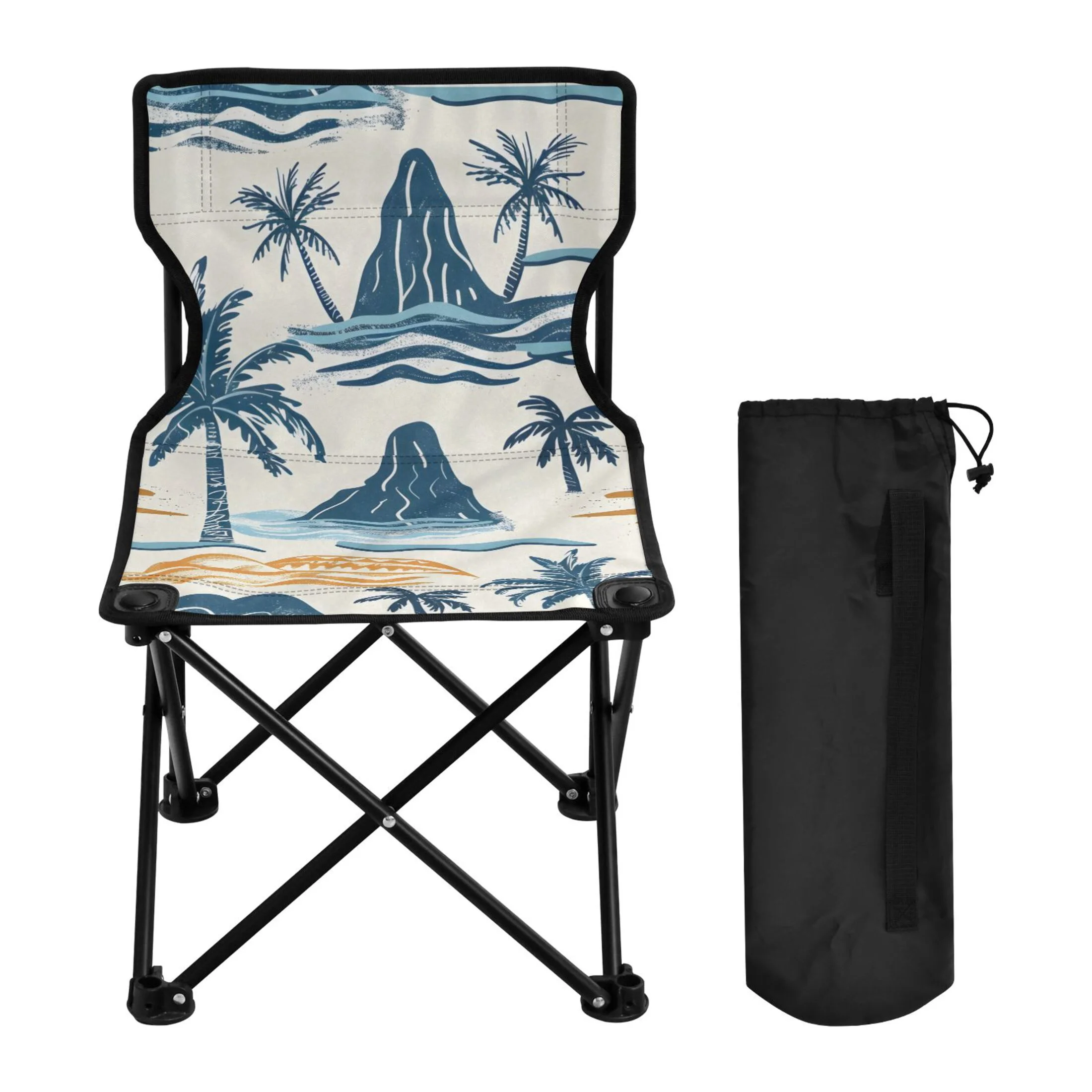 Summer Island Tree Portable Camping Chair Small for Kids Outdoor Folding Beach Chair Fishing Chair Lawn Chair with Carry Bag