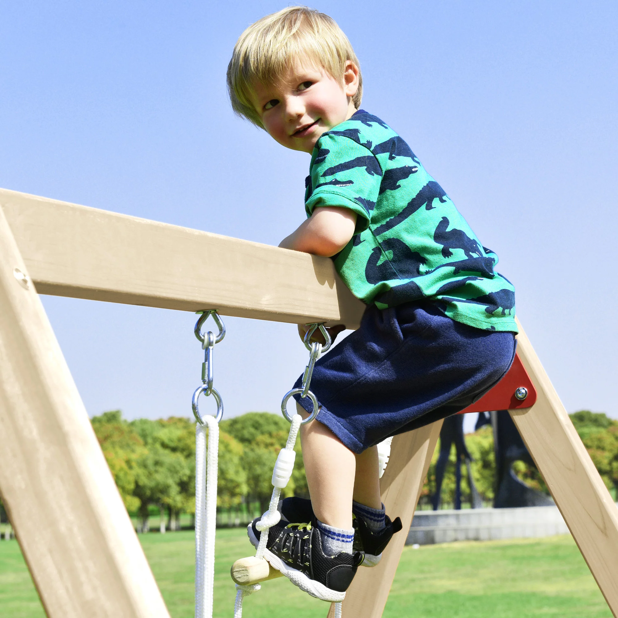 Swing Set Wooden Swing Set Kids Climber With Slides.