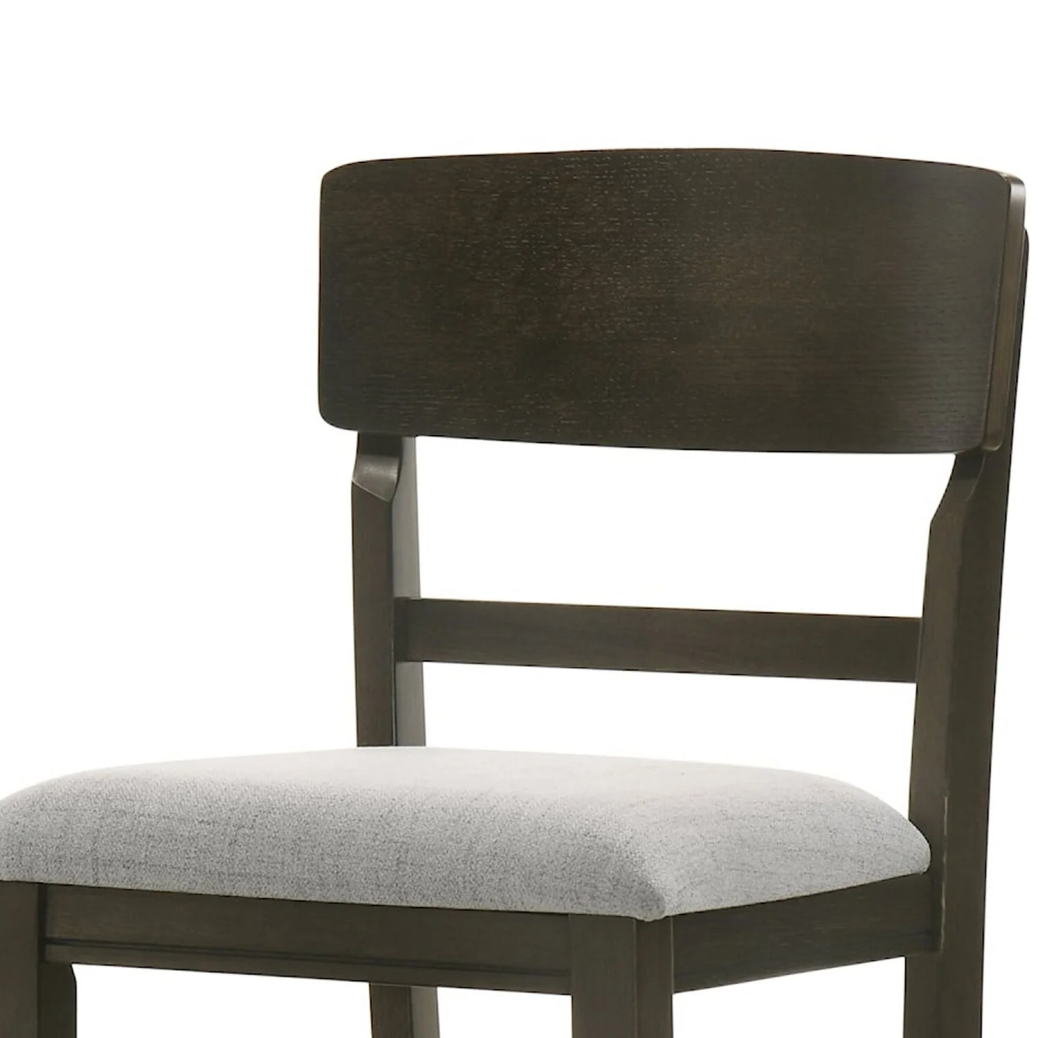 Benjara  24 in. Kimberly Counter Height Chair, Black Wood, Gray Fabric - Set of 2
