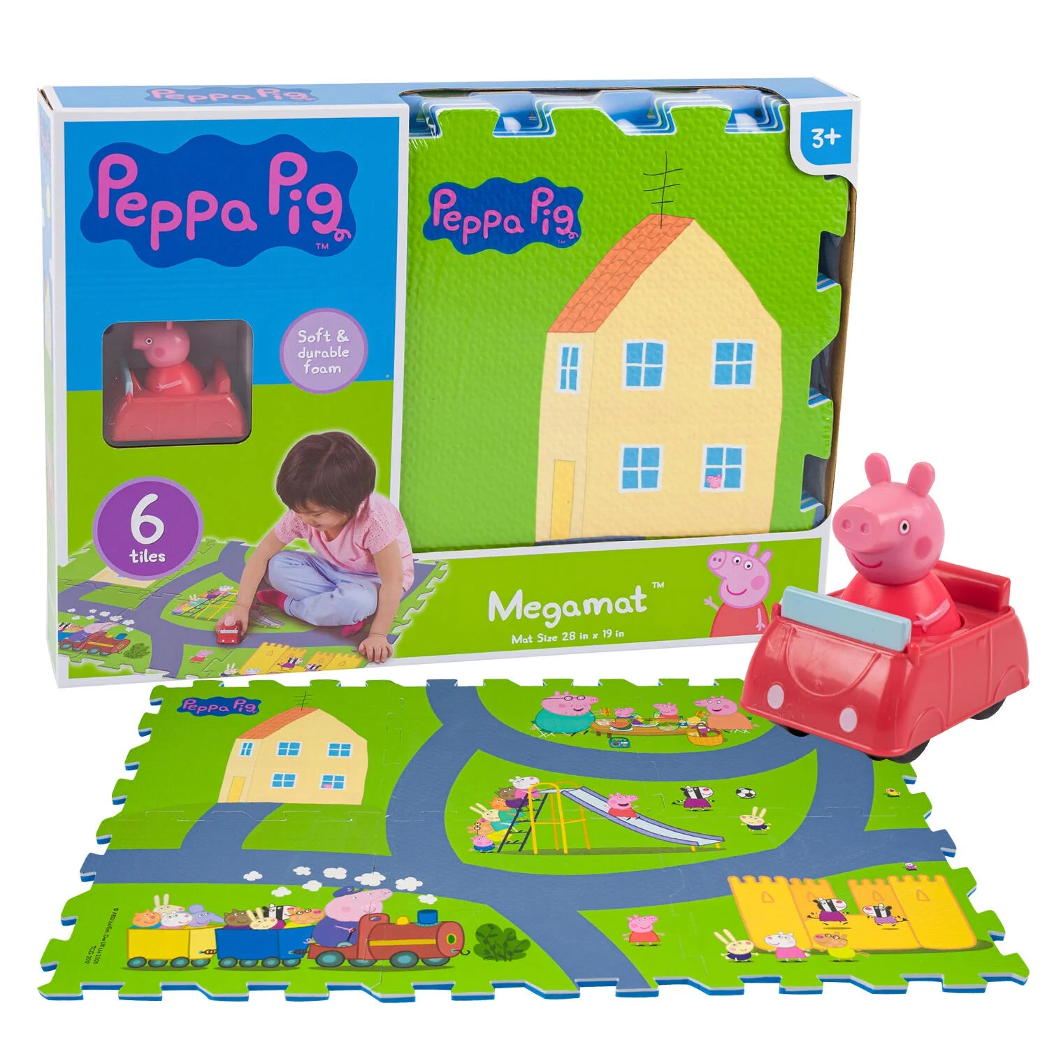 Peppa Pig 6pc Play Set Foam Mega Mat- 28
