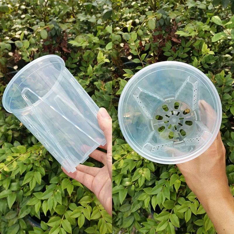 Plant Pot Transparent Nursery Pots Planting Nutrition Cup Orchid Container Seedling Bag With Stomata Pot  Gardening Decor