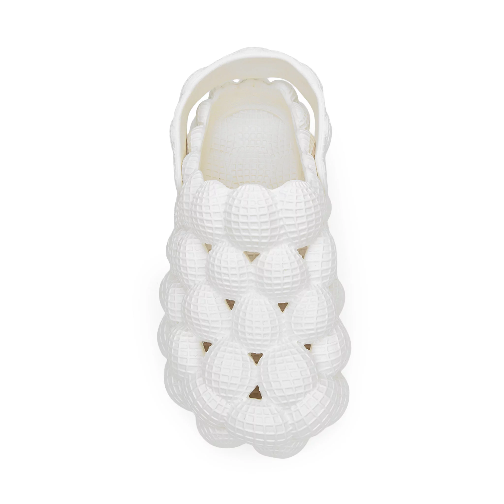 Wild Diva Unisex Non-Slip Bubble Cloud Lychee Waterproof Massage Reflexology Rubber Shower Slingback Slides (White, 10)