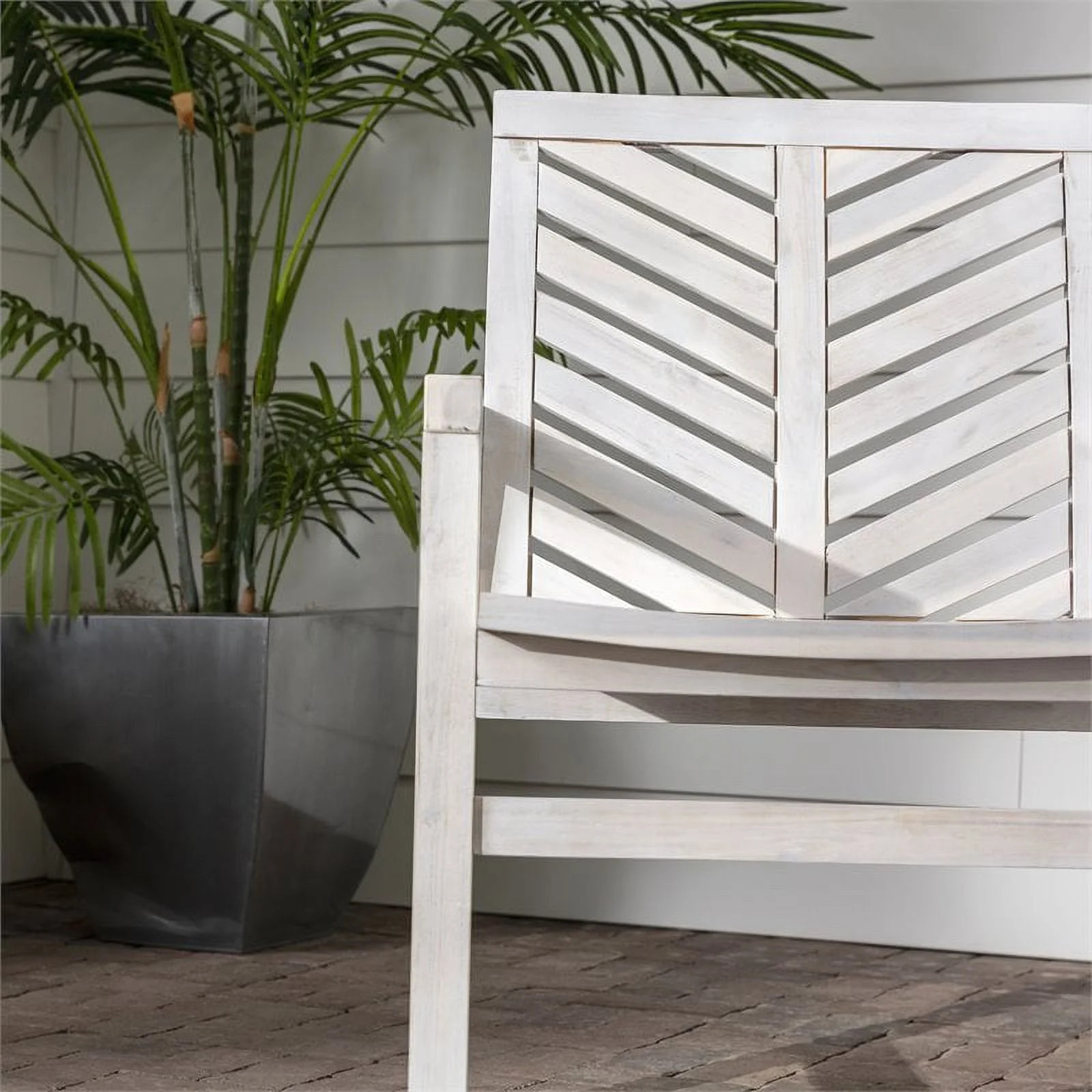 Afuera Living Vincent Solid Wood Patio Chair in White Wash (Set of 2)
