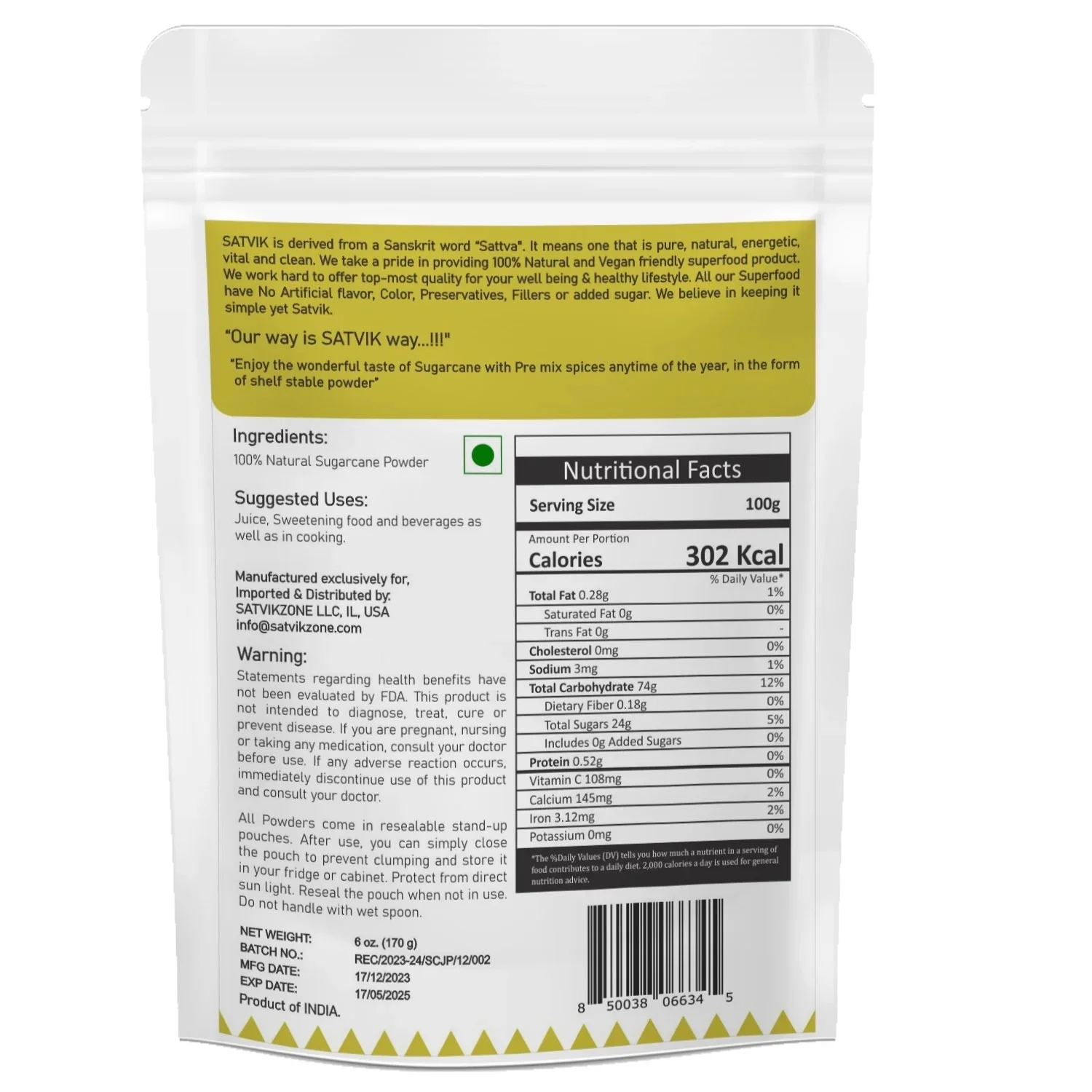 Sugarcane Premix Fruit Powder 100% Natural