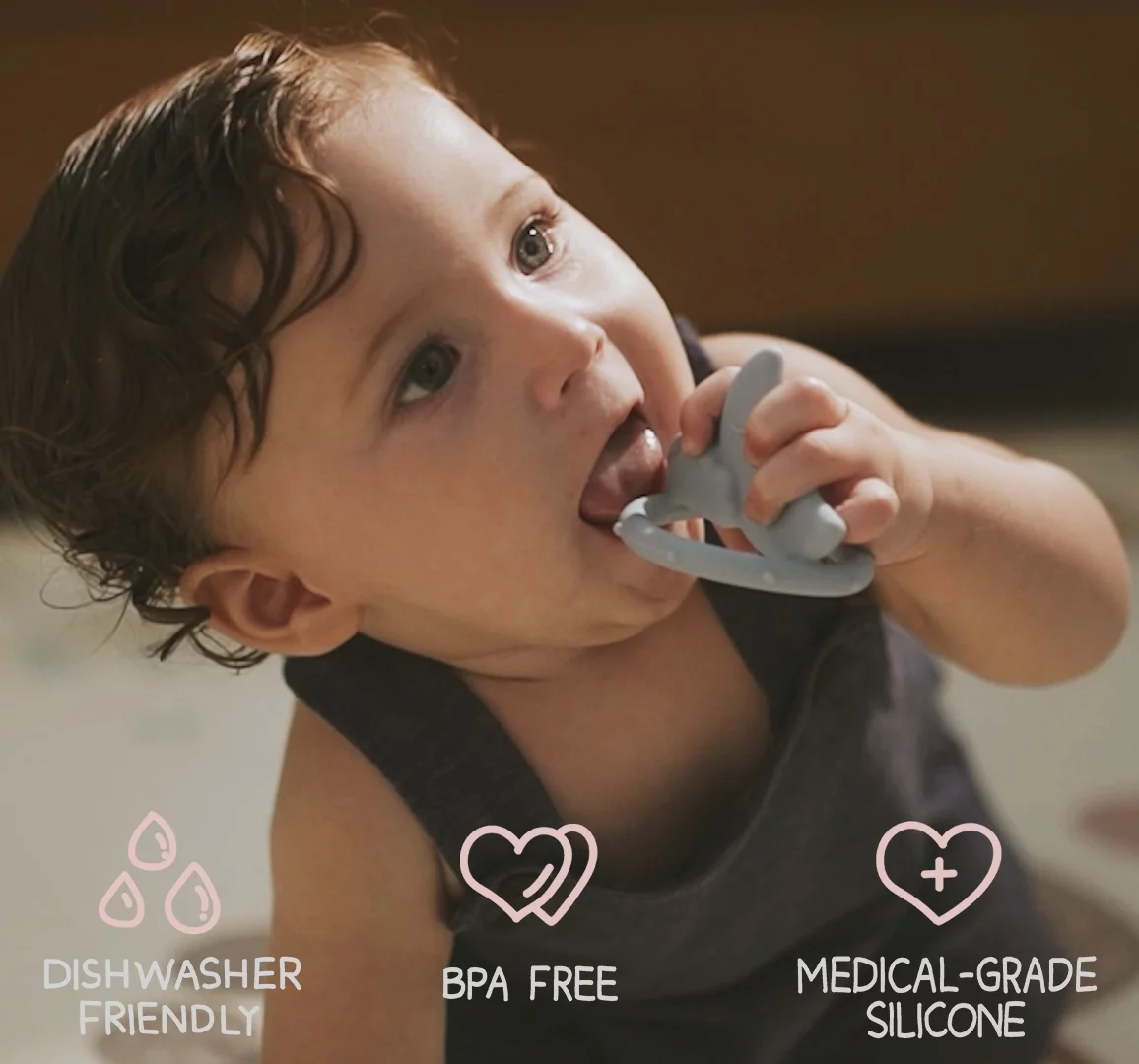 Moonkie Stacks of Circles Soft Teething Toy Educational Learning Stacking Ring Toys for Babies, 7 Piece Set