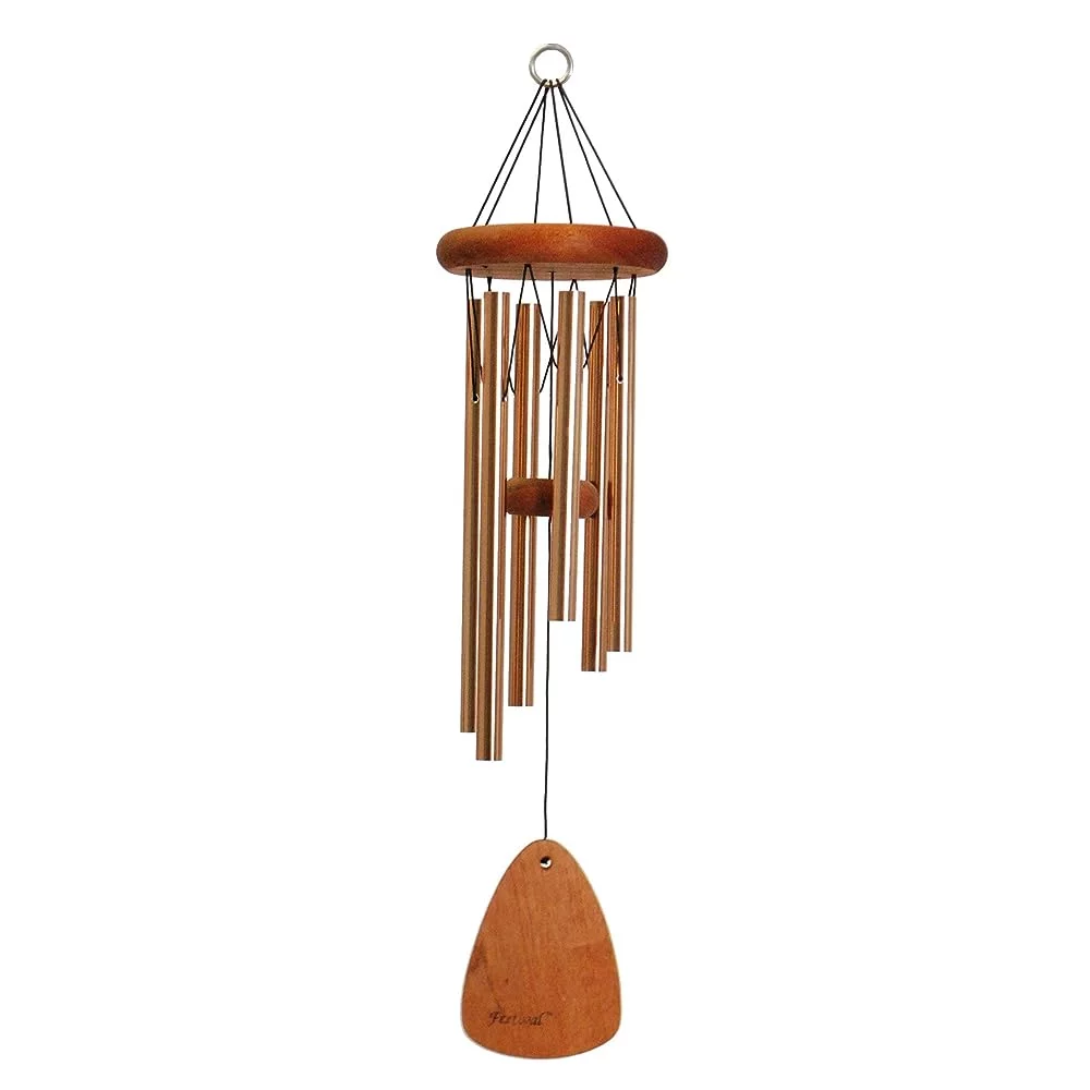 24-Inch Redwood Wind Chime In Bronze By Wind For Patio, Backyard, Garden, And Outdoor Décor.