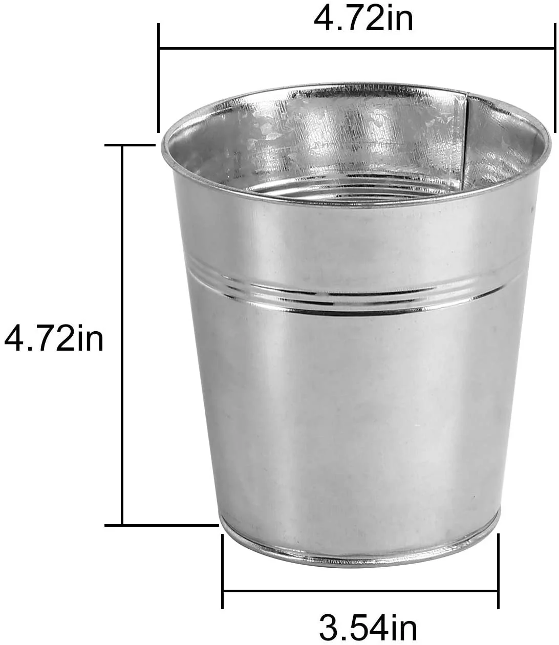 ZEONHAK 16 Pack Galvanized Metal Bucket, Galvanized Basket Bucket Planters Pot, 4.72 x 4.72 x 3.54 Inch