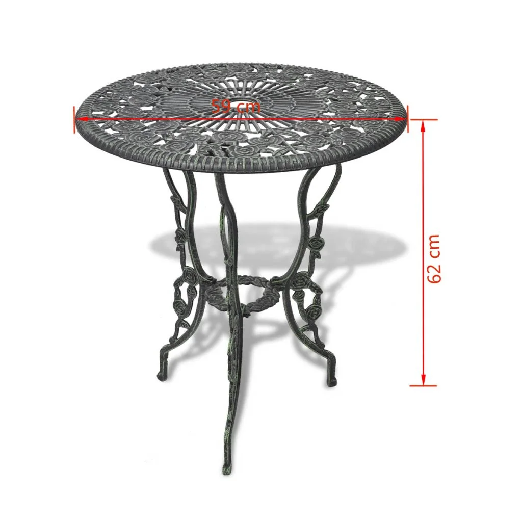 OWSOO 3 Piece Bistro Set Cast Aluminium Green