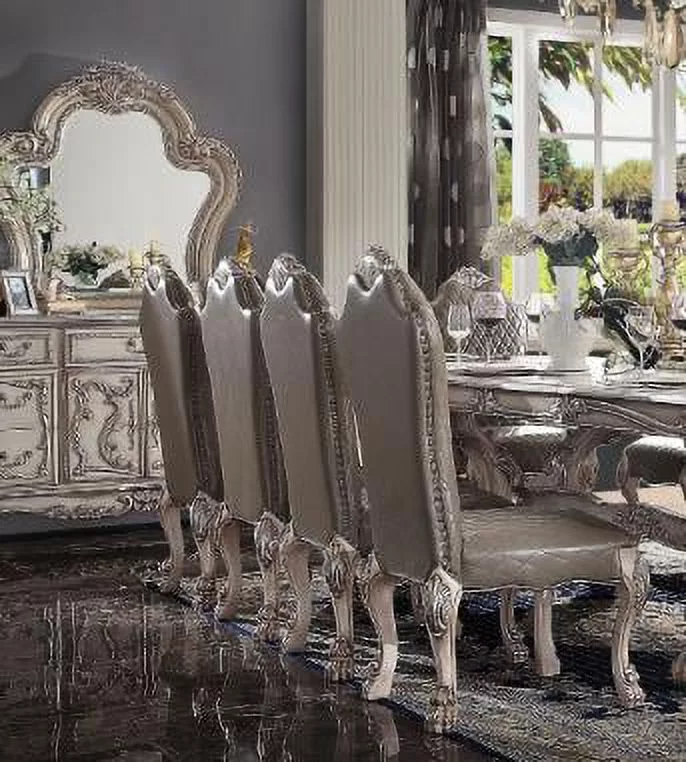 Homiyad Side Chair (Set-2), Vintage Bone White & PU 68172