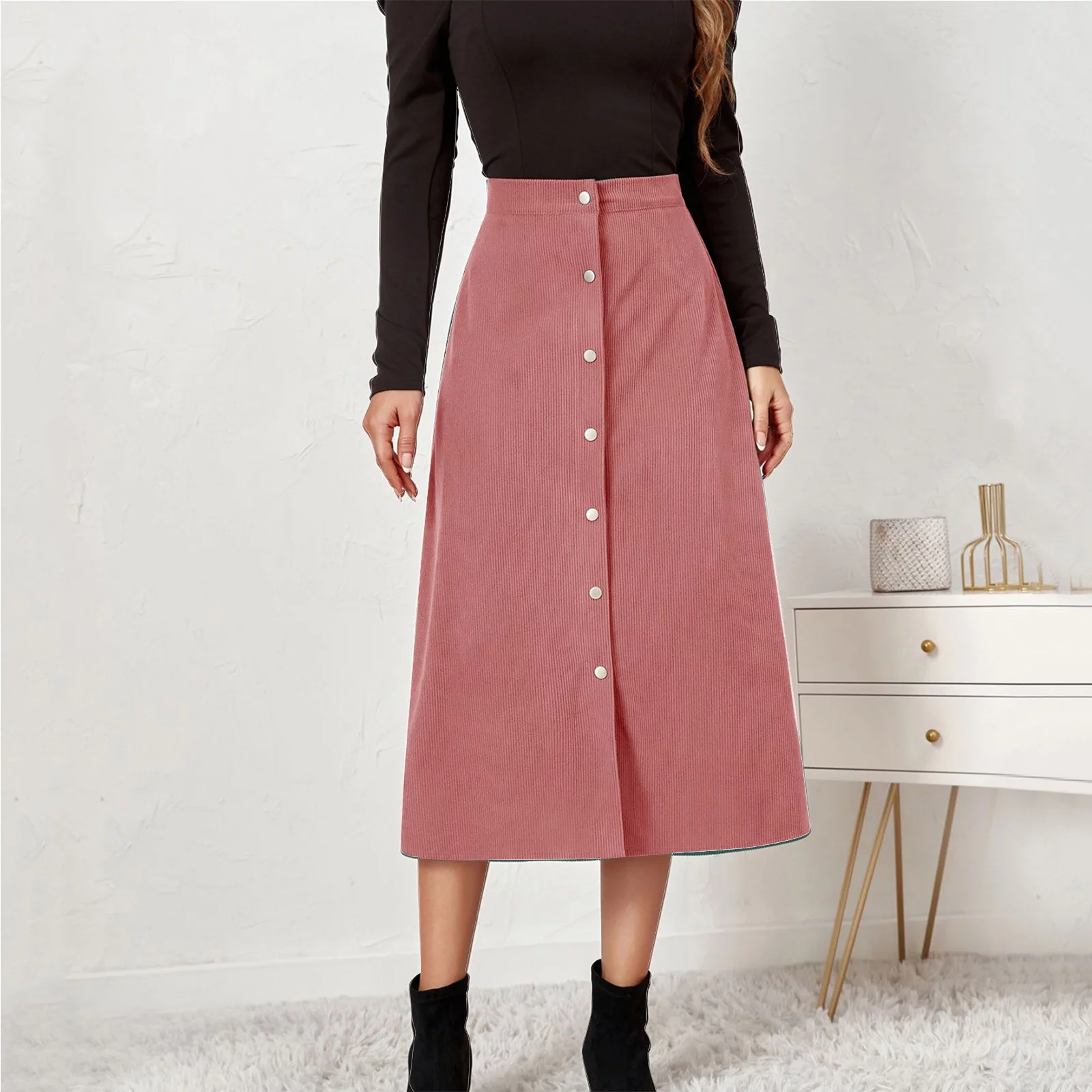 Autumn Tennis Skirt Women'S Long Skirt Solid High Waist Skirt Corduroy Hip Wrap Single Slim Fit Solid Skirt Autumn And Winter Skirt Shorts