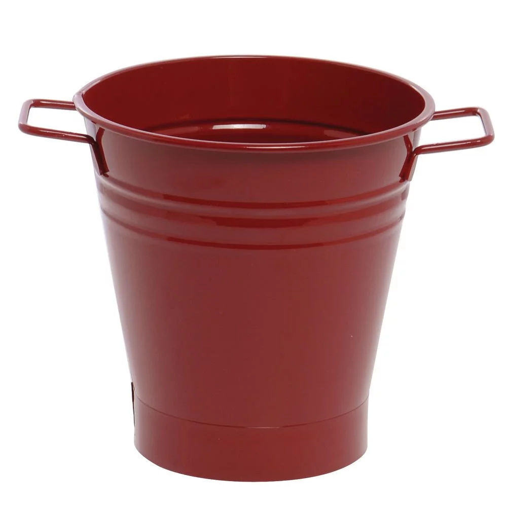 Houston International 8135E XR 7-Inch Steel Planter, Red