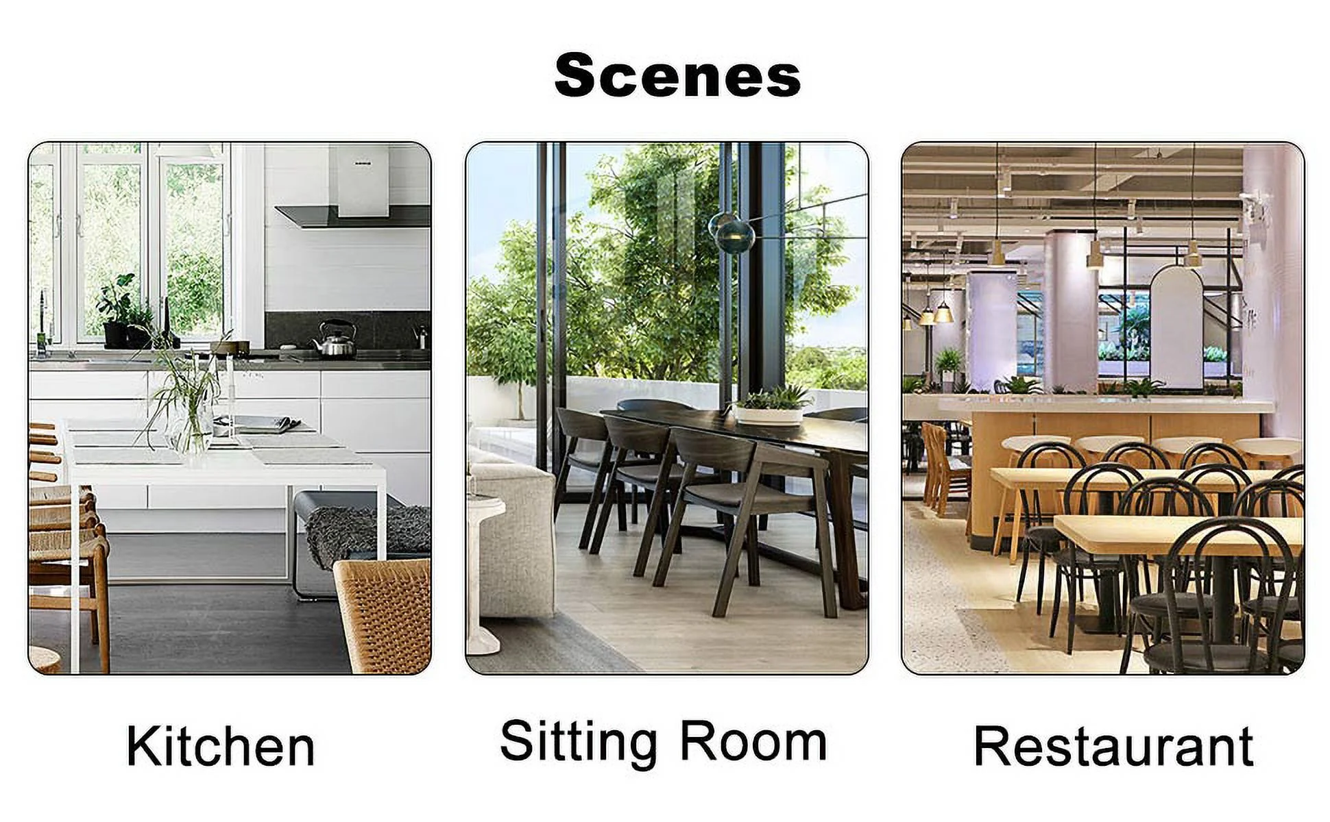 DeeHome A modern and practical circular dining table. Made of MDF tabletop and wooden MDF table legs. A set of 6 brown cushioned chairs. CT-403 B0501A