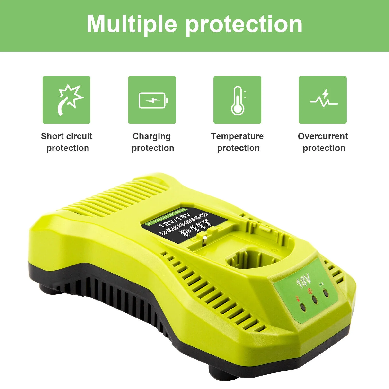 only charger (no battery) For RYOBI P108 18V High Capacity Battery 18 Volt Lithium-Ion P105 P106