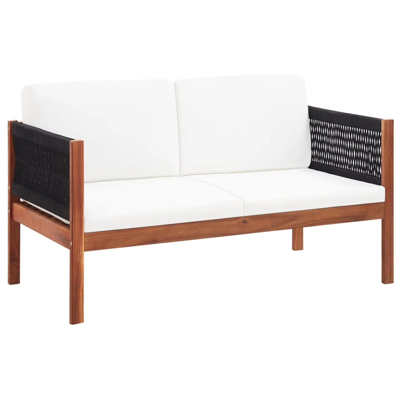 Tomshoo Patio Sofa 2-Seater Solid Acacia Wood