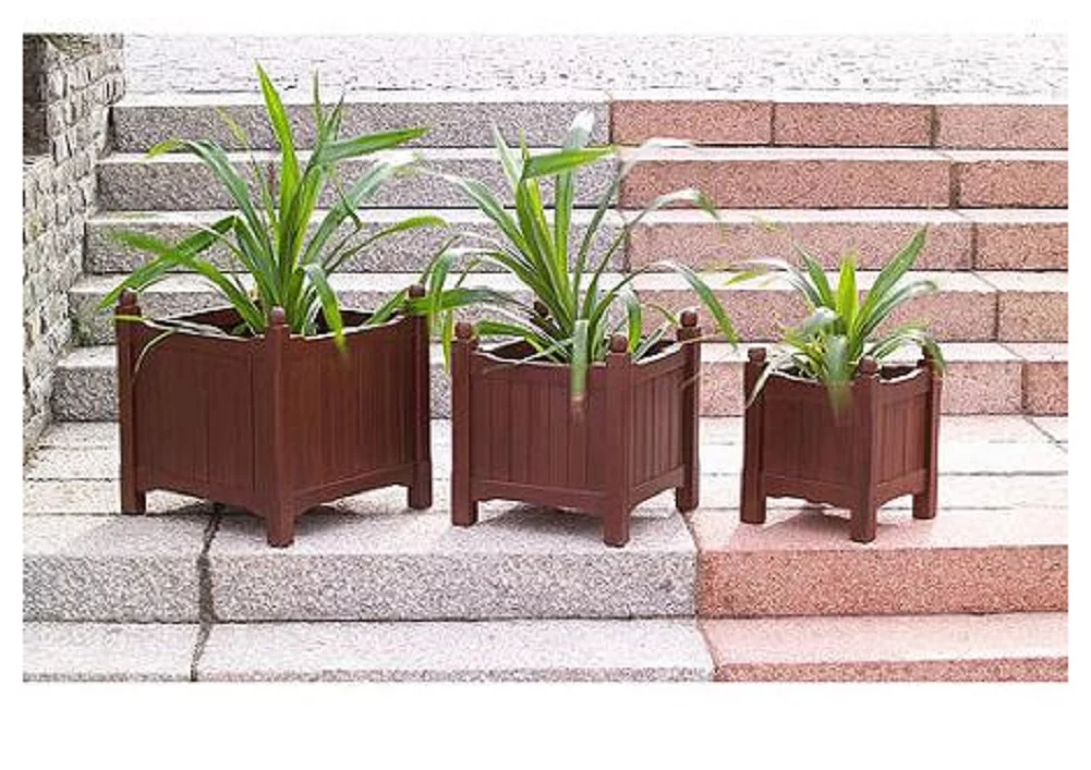 FSC Wood Flower Box Planters, Set of 3