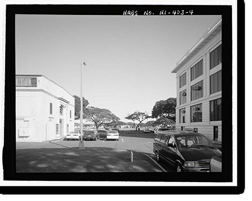 Historic Framed Print, U.S. Naval Base, Pearl Harbor, Gymnasium & Theater, Neville Way, Pearl Harbor, Honolulu County, HI - 4, 17-7/8