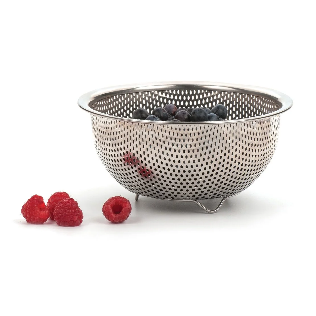 RSVP Stainless Steel Precision Pierced Berry Colander in Silver