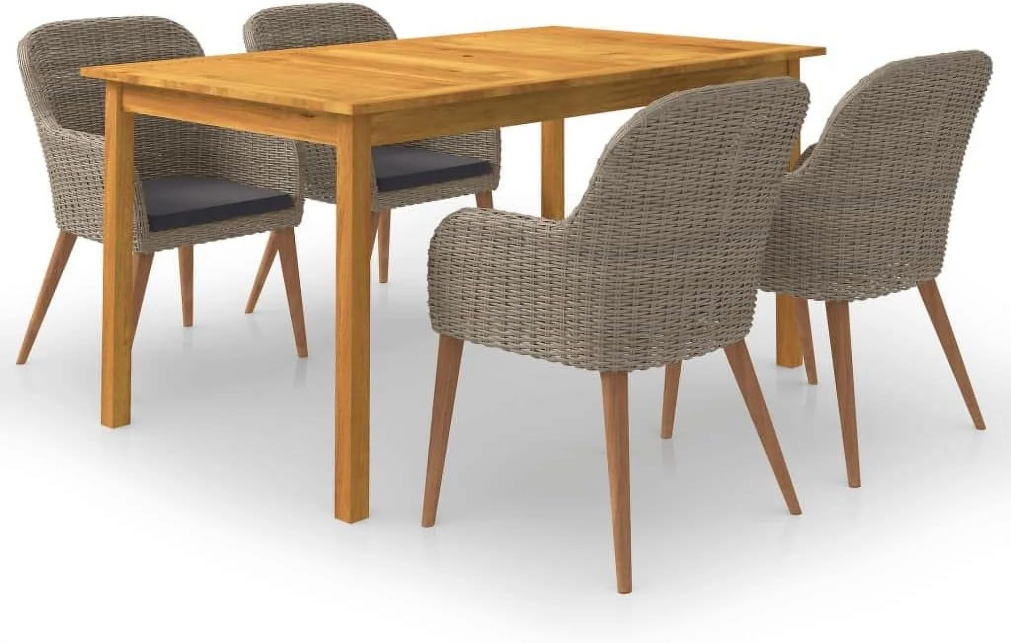 Modern Rattan Patio Conversation Furniture Set Outdoor Patio Chair Garden Lounge for Garden Lawn Backyard 7 Piece Patio Dining Set Brown