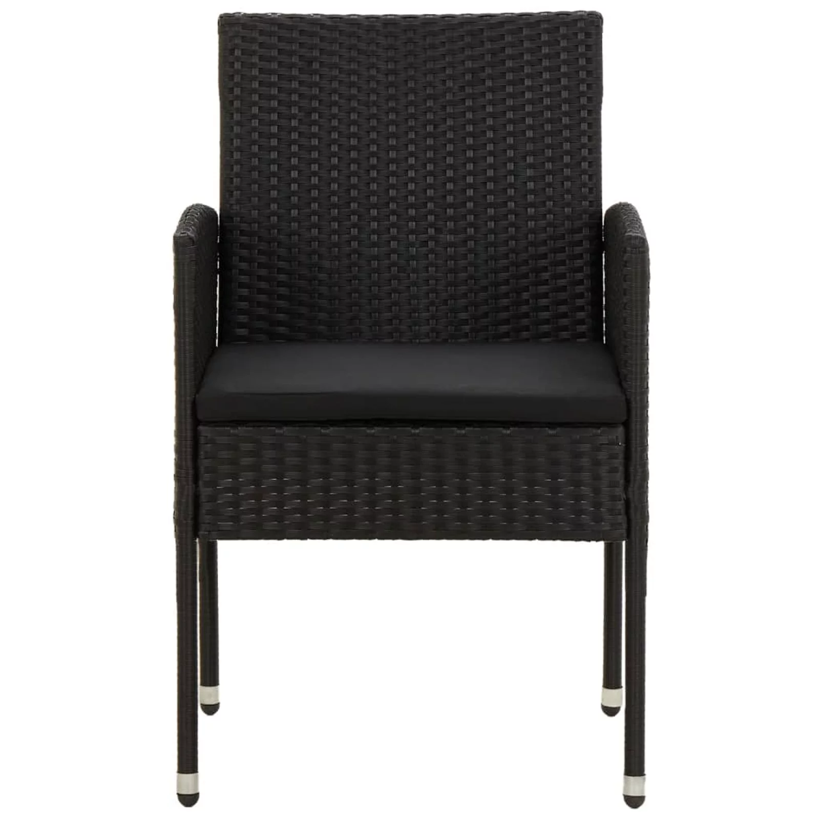 Aibecy 5 Piece Patio Dining Set Poly Rattan Black