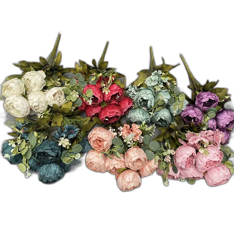 Diamond velvet peony wedding wedding road leading fake flower wall home living room desktop desktop simulation flower arrangement pot flowers